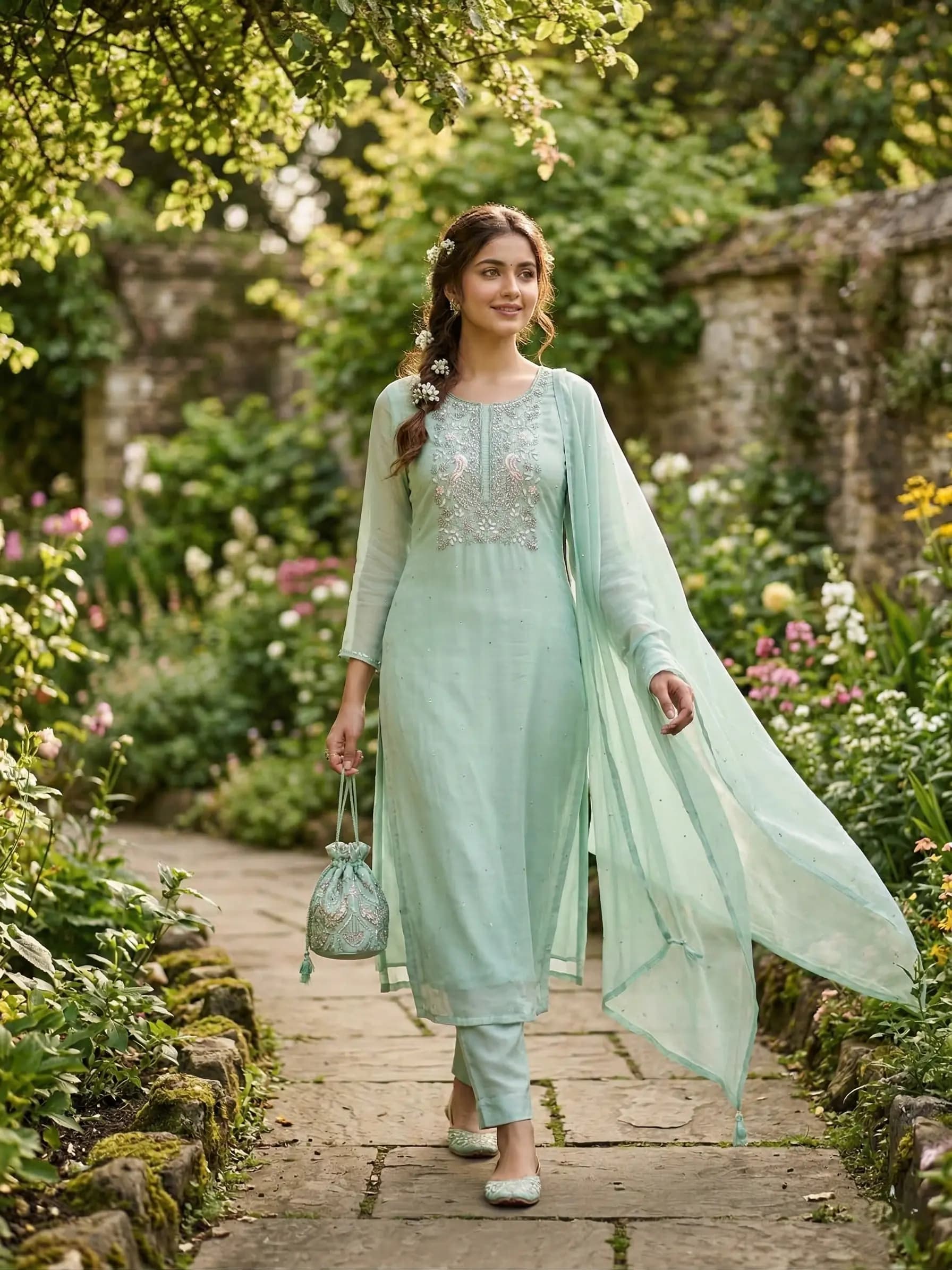 Nari18 unstitched suit set