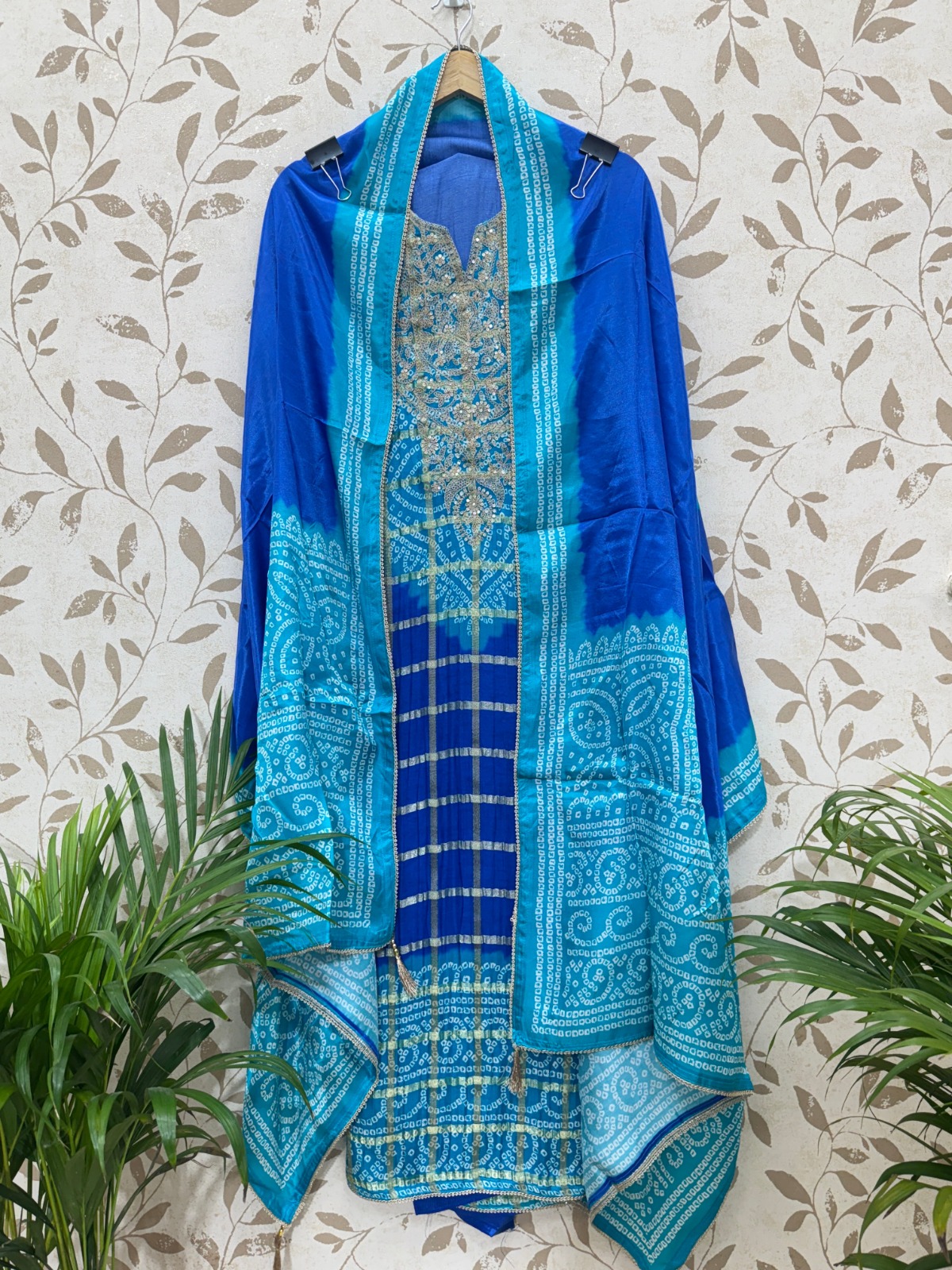 Blue Bandhani Suit 