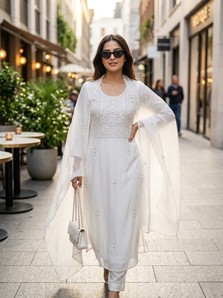 Elegant Ivory Hand Embroidered Suit