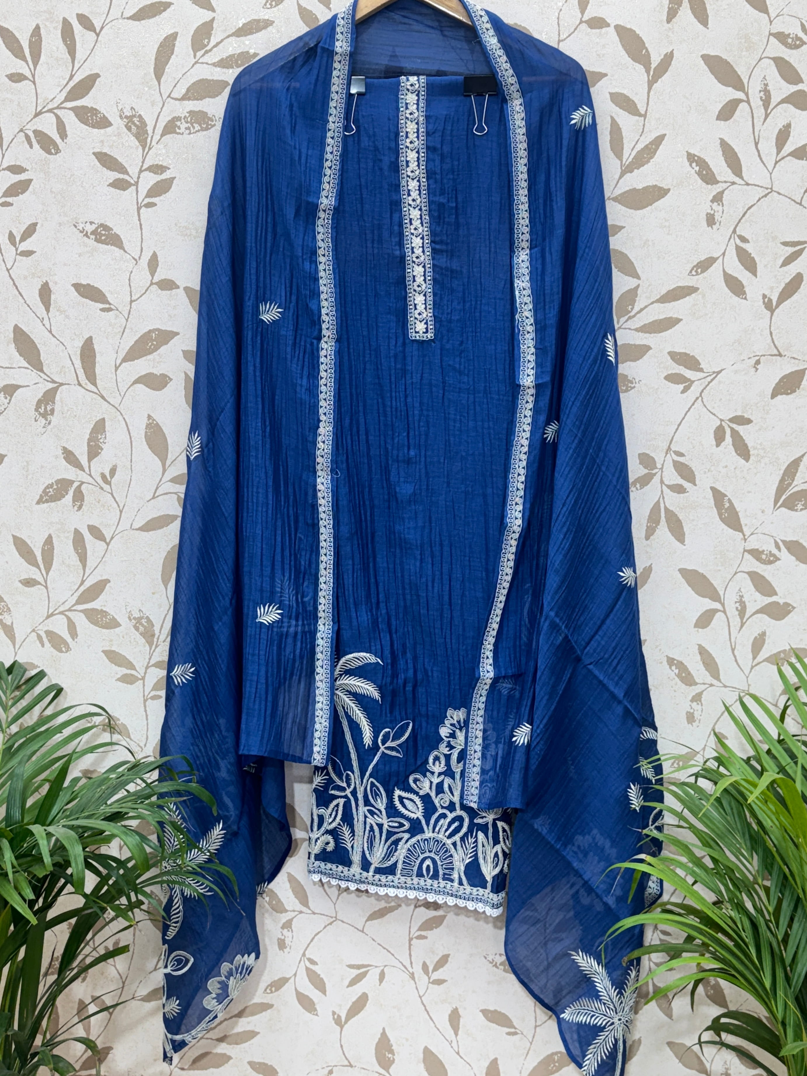 Royal Blue Muslin Cotton Suit 