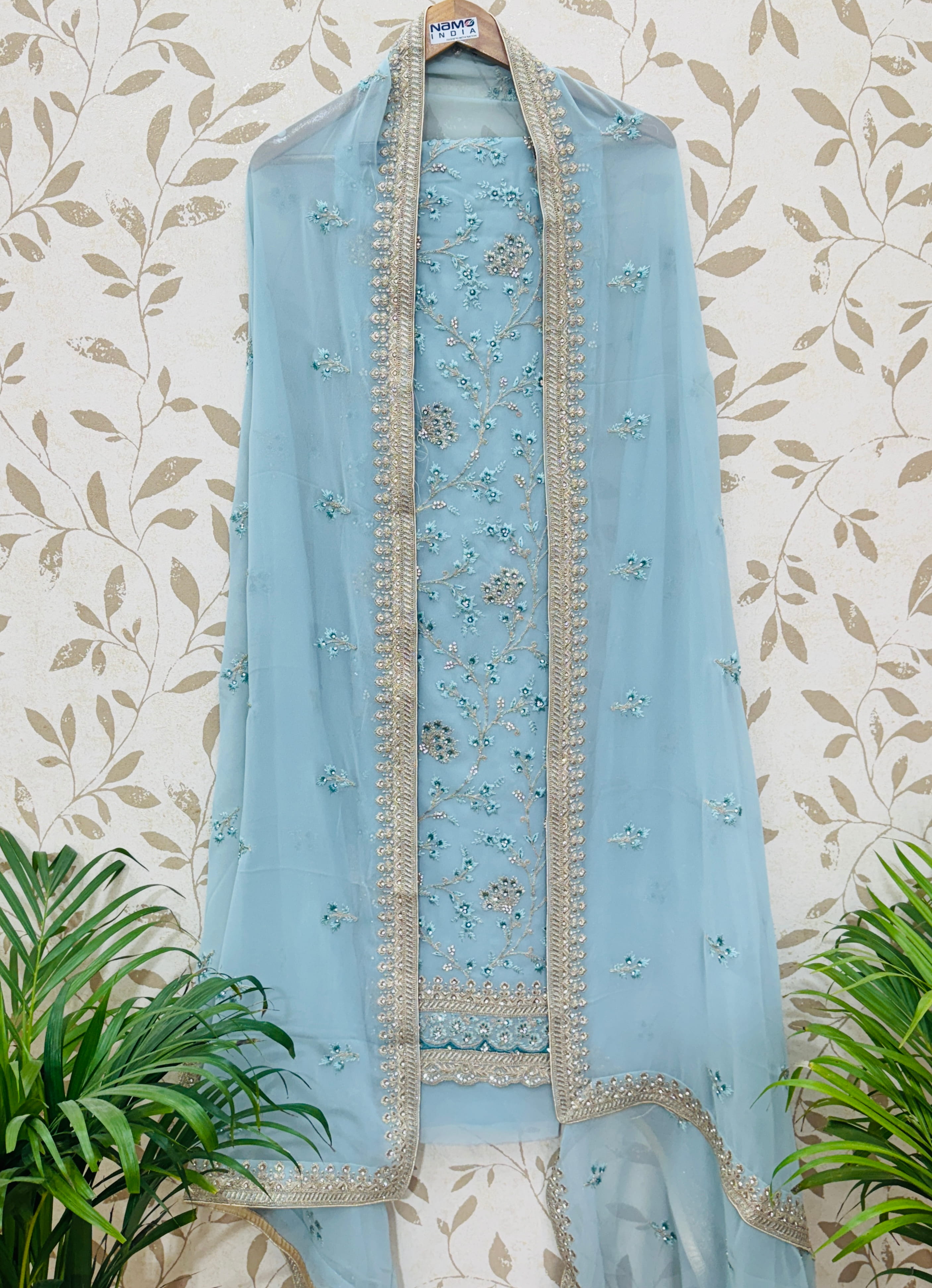 Powder Blue Georgette Suit Set