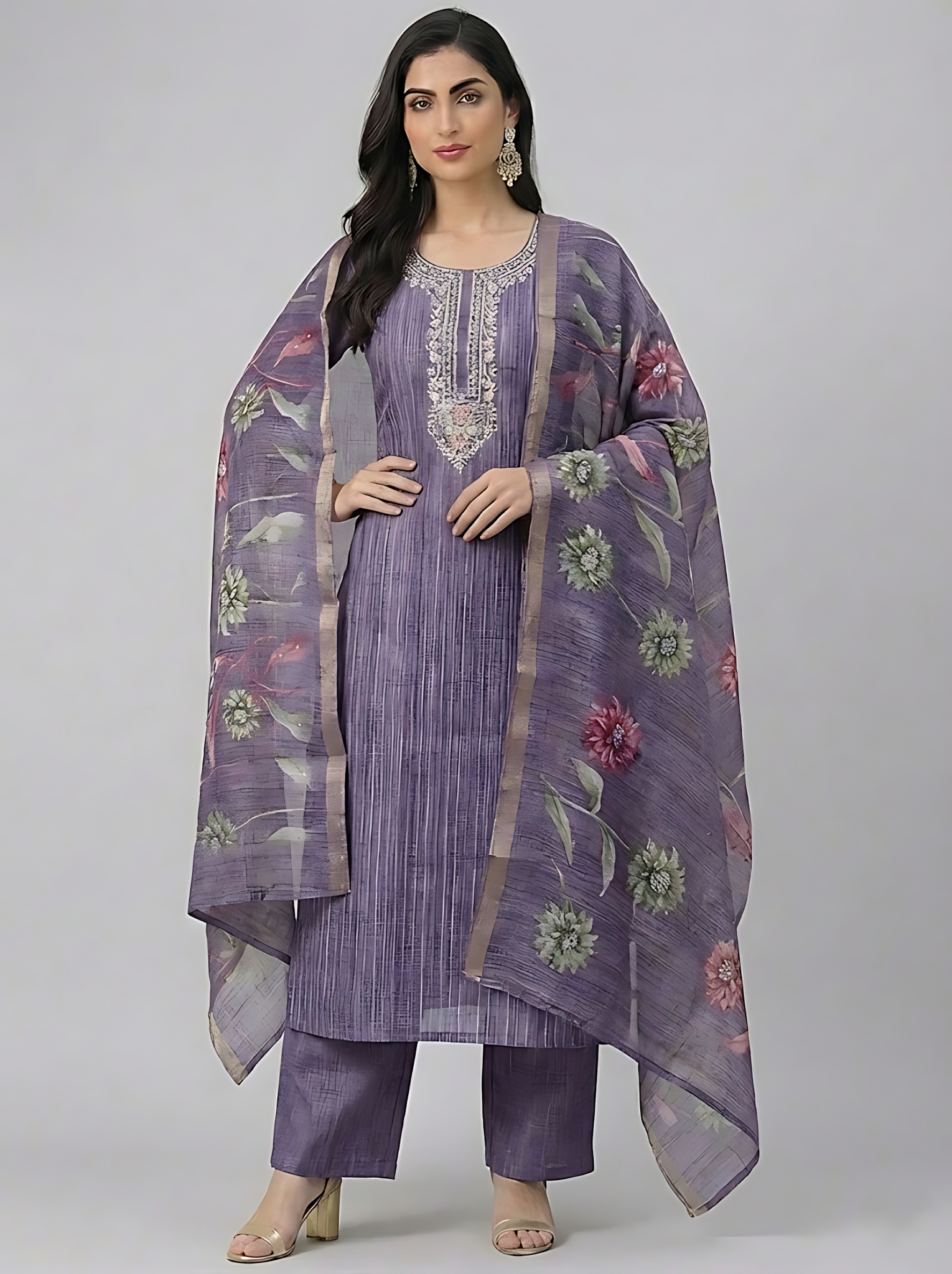 Premium Lavender Silk Suit 